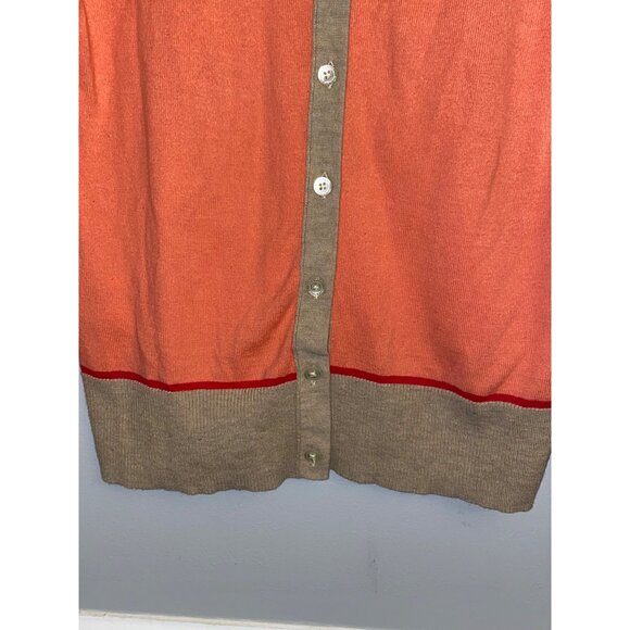 Women's Eddie Bauer Cardigan Sweater Lightweight Button Peach Beige Size Medium - Picture 4 of 8